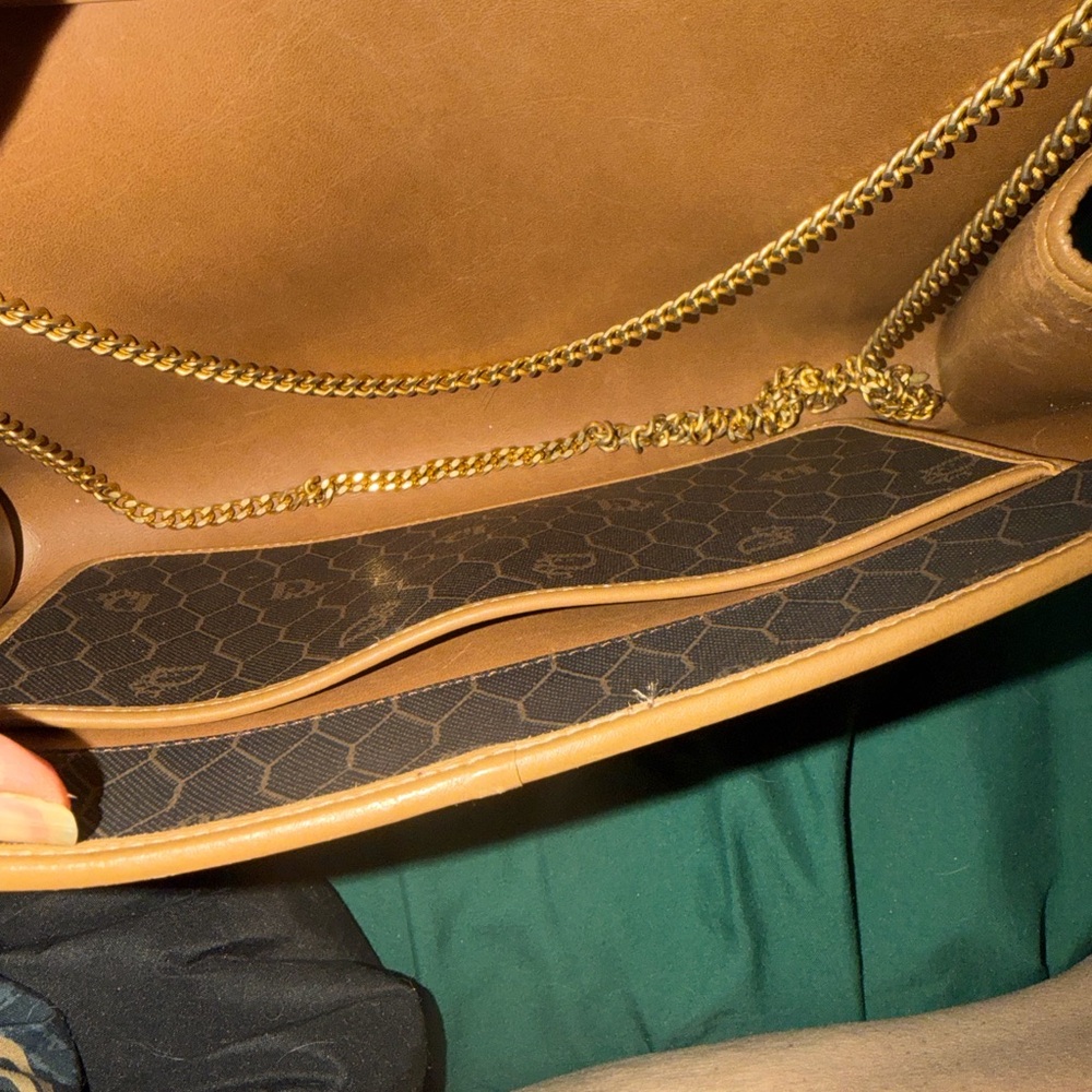 Vintage Christian Dior Black and Honey Brown/Tan Chain Crossbody in EUC - Picture 6 of 7